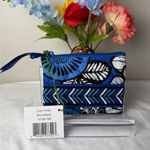 NWT Vera Bradley Blue Bayou Coin Purse Retired Pattern - LAST ONE